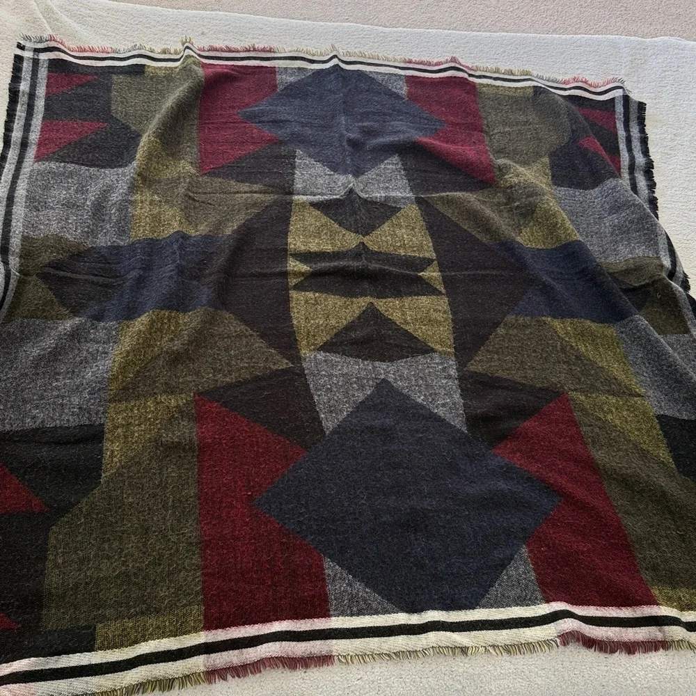Zara geometric Danish Modern MCM style vibe large size square 53” x 53” versatil
